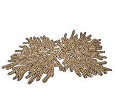 KIM SEYBERT BEADED TABLE RUNNER CORAL DESIGN NEUTRAL COLORS 28" x 20"