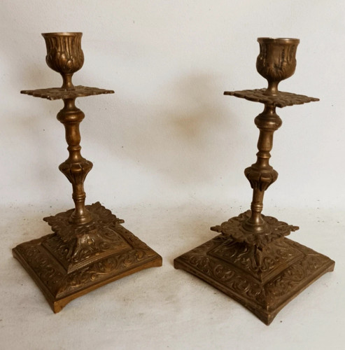 Remarquable paire bougeoirs - remarquable, de