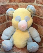 Vtg Dan Dee Pastel Baby My First Panda Teddy Bear Blue Terry Cloth Rattle 12"
