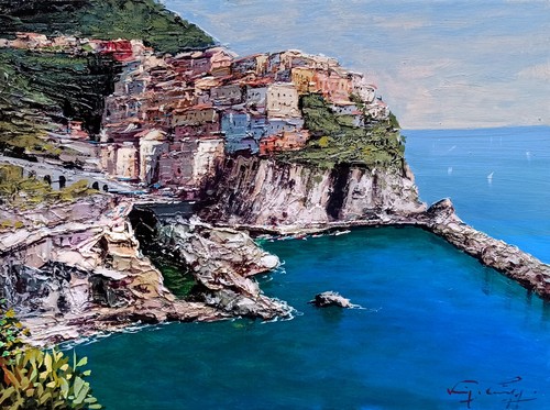Cinque terre painting manarola - painting,