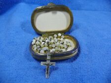 antique mother-of-pearl rosary and its mother-of-pearl box