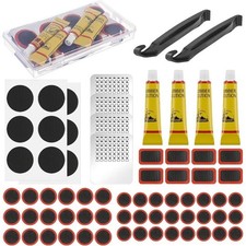 Bike Tire Repair Kit with Vulcanizing Patches, Pre Glued Patches Vulcanizing