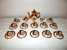  OLD 27 Piece Gold Porcelain Coffee or Tea Set Bavaria Germany 