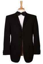Men’s Black 3 Button Formal Blazer Smart Dinner Jacket Tuxedo Wedding Suit Coat