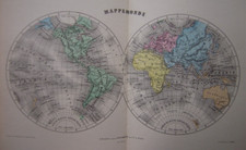 WORLD MAP c1880 World Map