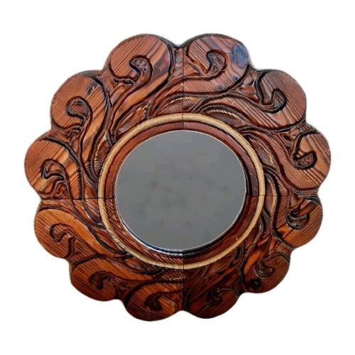 Beau miroir soleil bois - en,