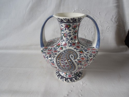 Vase faience gien decor - faience,