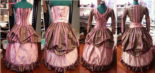Robe victorienne rose - robe,