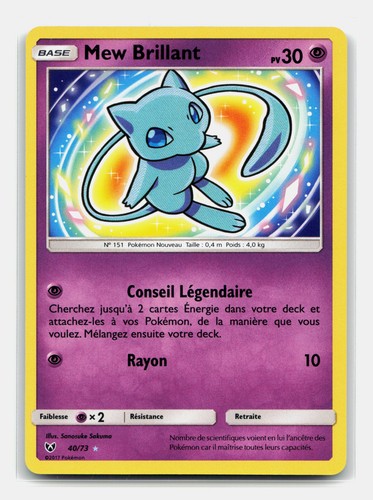 Carte pokémon mew brillant - carte,