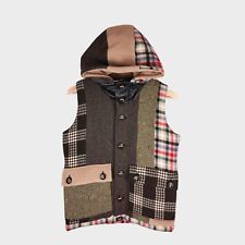 VOO Japan Unisex Patchwork Boro Wool Blend Gilet - Very Good Condition