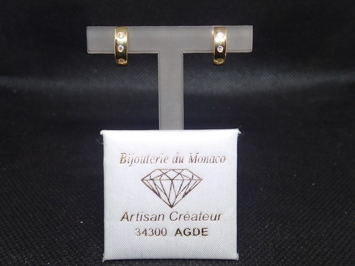 Boucle oreille or jaune - boucle, d'oreille