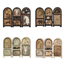 Paravent décoratif de style chinois, modèle 30 x 22 cm, imprimé oiseaux et