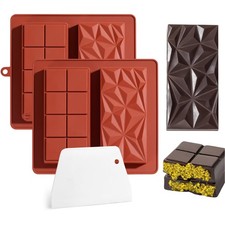 Dubaï Lot de 2 moules à chocolat en silicone pour pistache Kadayif Pralines C...