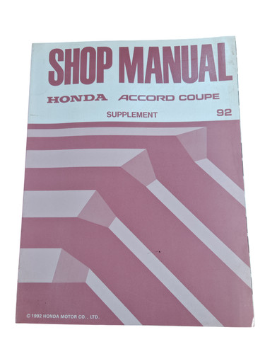 Manuel atelier honda accord - manuel, d'atelier