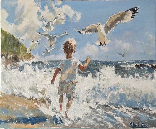 Petit garçon les mouettes - "petit, et