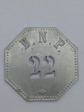 Jeton  Banque Nationale de Paris  Caisse  22   Alu.2.43Gr. 35mm