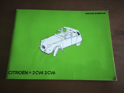 Notice emploi citroën 2cv4 - notice, d'emploi