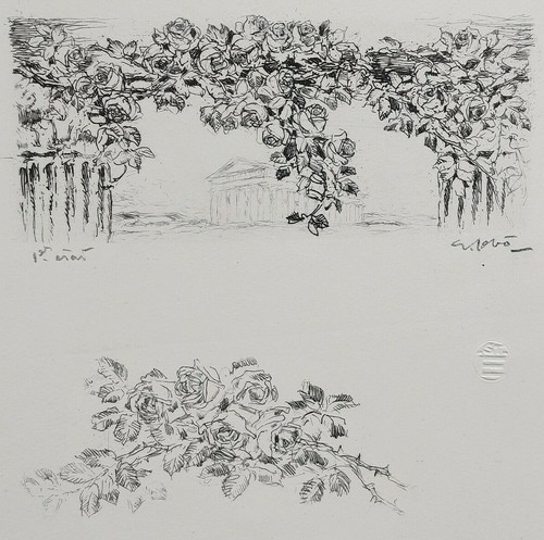 Paysage antique fleurs georges - paysage,