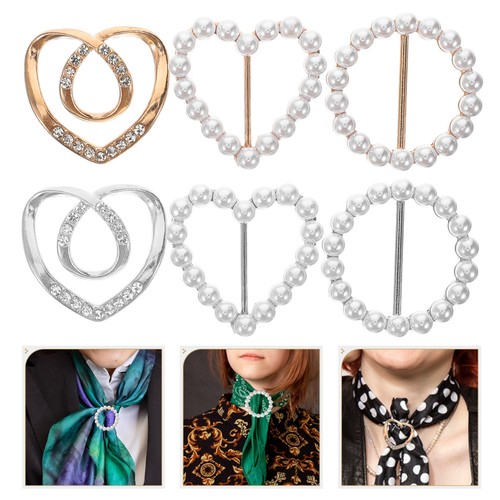 6pcs rhingestone pearls scarf - rhingestone,