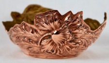 XIXe / XXe Bol ou Coupe à Fruits Cuivre décor Floral Dinanderie Art Nouveau FR