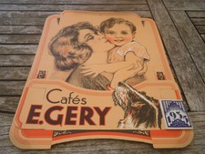 old advertising cardboard cafes e.gery 1935 letter holder children baby dog