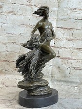 Buste Masculin En Bronze Art Déco Expressif / Sculpture Figurine Homme Nue