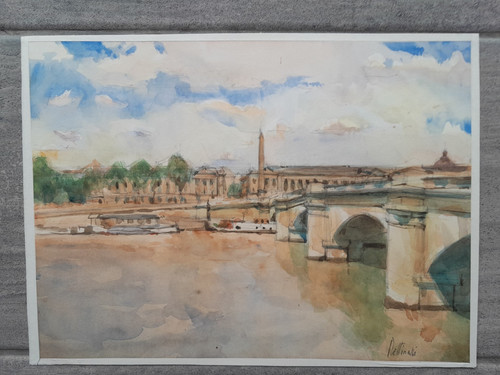 Peinture ancienne des - , quai