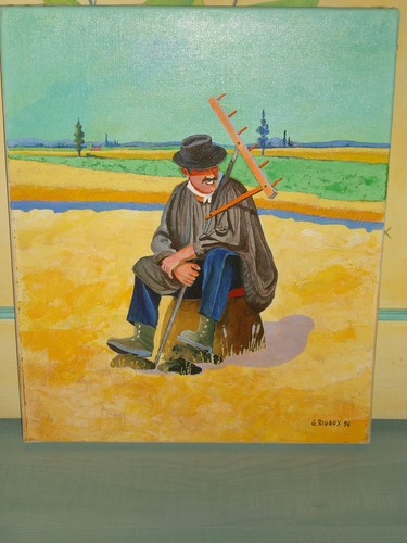 Huile sur toile signée - huile, rg