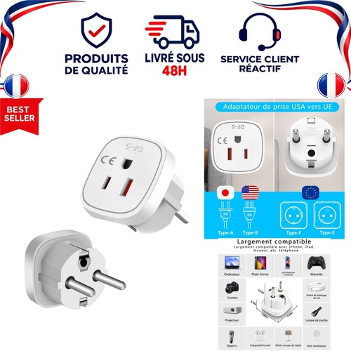 Adaptateur prise usa - prise,