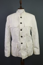 Yves Saint Laurent Rive Gauche White Cargo Blazer Jacket Size 48