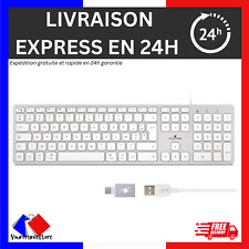 Clavier Français AZERTY Filaire pour Mac, 13 Raccourcis, Adaptateur USB/USB-C