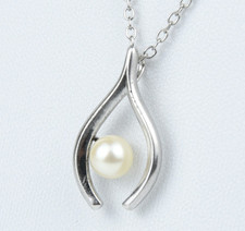 Mikimoto Pearl Silver Pendant