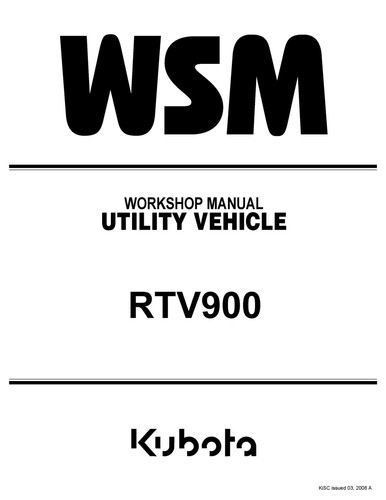 Kubota rtv 900 manuel - 900,