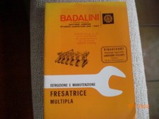  1967 BADALINI MULTIPLE MILLING MACHINE INSTRUCTION BOOKLET