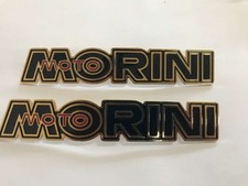Coppia Logos Écriture En Métal Réservoir Tank Moto Morini 350 3 1/2 Noires
