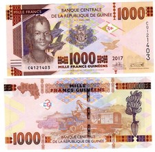 Guinee GUINEA Bilet 1000 Francs GUINEES 2017  P48 BANANIER / OISEAU NEUF UNC