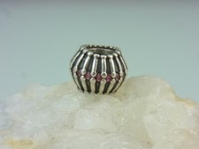 PANDORA Breloques Beads Élément Boule Zircone Rose Vintage 925 Argent