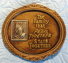 Vintage Ceramic LEGO Wall Hanging Plaque Made In Japan Praying Family Hands