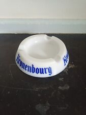 CENDRIER KRONENBOURG PUBLICITAIRE EN OPALINE BLANC/BLEU