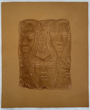 Tableau relief en cuir de