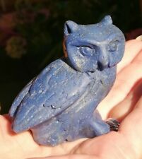 Antique Small Blue Sodalite Stone Owl