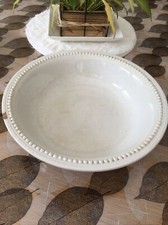 Antique Villeroy & Boch White Fine Faience Beaded Round Dish (418)