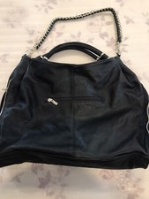 Excellent condition HOBO  BLACK LEATHER DOUBLE HANDLE chainSHOULDER  strap bag