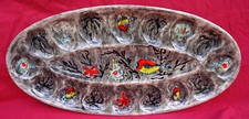 QUIMPER YOUEN Large 21 1/2" Oval Server Platter Sealife Fish Seaweed Faience