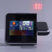 Weather Station Clock Temperature Humidity LCD Color Display LED Backlight