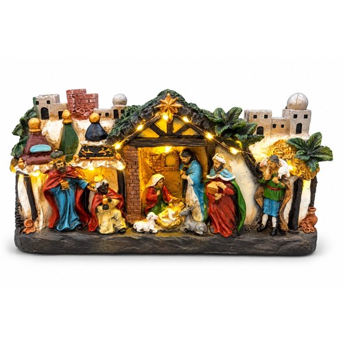 Crèche noël lumineuse led - crèche,