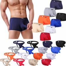 4PCS Mens Sexy Underwear Elephant Nose Boxer Briefs Thongs G-strings Underpants