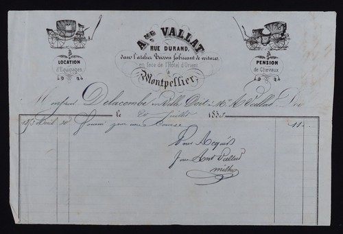 Facture montpellier 1853 - montpellier,