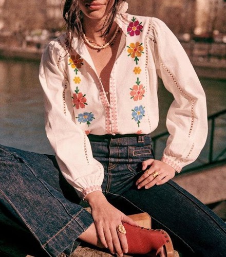 Sézane blouse yolanda - sézane, blanche