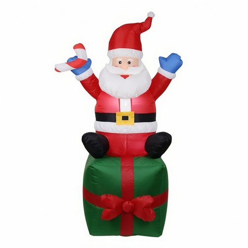 Père noël gonflable avec - noël,